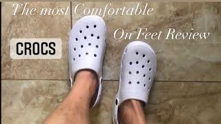 The most comfortable slides/sandals in the world, in my opinion. The Crocs.