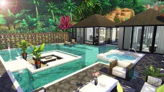 MODERN TROPICAL VILLA | Sunken Pool Lounge | No CC | Speed Building | Sims 4