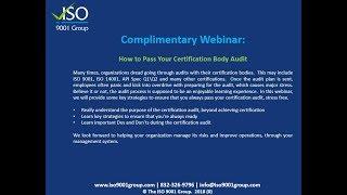 How to Pass Your ISO 9001 Certification Body Audit