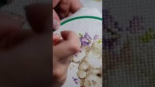 Вышиваю крестиком милых пасхальных кроликов/ Вышивка крестиком процесс / Набор для вышивки