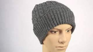 Dahlia Men's Wool Blend Knit Beanie Hat - Super Soft & Warm Velour Lined