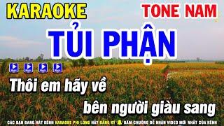 Karaoke Tủi Phận Tone Nam Beat Mới Nhạc Sống Dễ Hát | Karaoke Phi Long