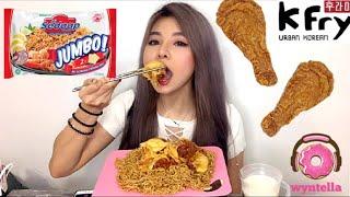 4x Mie Sedap + 6pcs Fried Chicken ! Mukbang with Wyntella #EP1