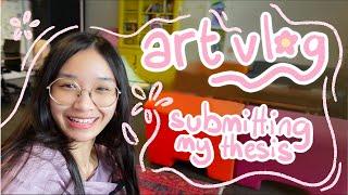 day in a life of a graduating illustration student | deadlines | art markets | vlog