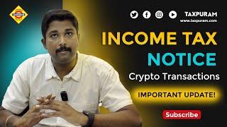 Income Tax Department Begins Issuing Notices for Crypto Transactions | Important Update! #taxpuram