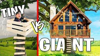 Tiny VS GIANT Tree House Challenge!