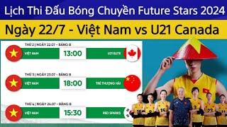 Lịch Thi Đấu Bóng Chuyền Nữ Future Stars 2024 Ngày 22/7 | Việt Nam - U21 Canada Xem Tại Đâu Đây?