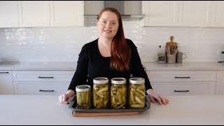 Making Crunchy Cucumber Lime Pickles.