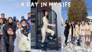 A DAY IN MY LIFE: Weekend getaway, snowboarding, & being with friends!