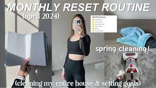 April Monthly Reset | deep cleaning my house, goal planning, monthly review & spring refresh
