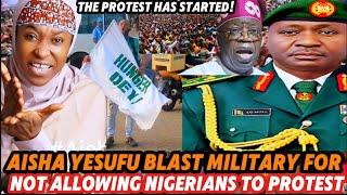 Everywhere Don Scatter As Aisha Yesufu Blast Nigeria Military For Not Allowing Nigerians To Protest