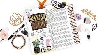 Bible Journaling Process | Shine Your Light | Scrapbook com Freebie!