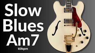 Slow Blues Guitar Backing Track in A Minor (Am7)