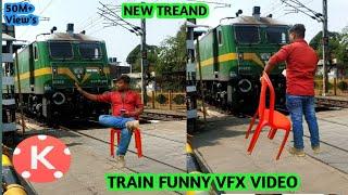 New trend Train funny VFX Video ||  Trending kinemaster video || kine master editing