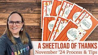 A SheetLoad of Thank You Cards | November 2024 Process & Tips #suysnov2024