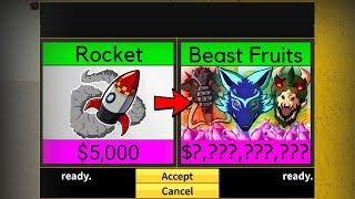 Rocket To Beast Fruits in Blox Fruits! INSANE Trades!! Part 1