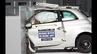 2013 Fiat 500 CRASH TEST IIHS Small Overlap Crash Test [POOR]