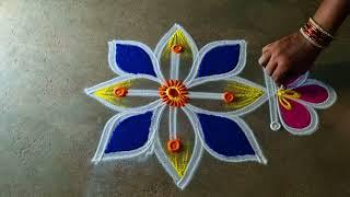 newyear simple padi kolam 3*1 sankranti chukala diyamuggulu margazhi kolangalbhokispecial