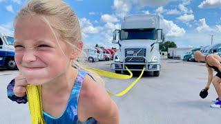 8 Year Old Girl Pulls a Truck?!