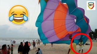 Funny Parachute Compilation in Bhatkal Beach | Bhatkal Times