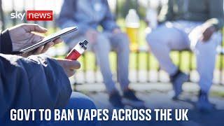 Sale and supply of single-use vapes to be banned in UK