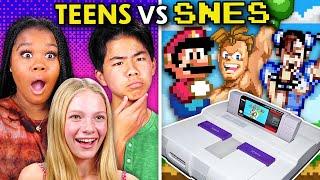 Teens Play Super Nintendo Games For The First Time! (Street Fighter, Punch-Out, Mario Kart)