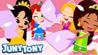 Princess Pajama Party | Let the secret party begin:D | Sleepover | Princess Song for Kids | JunyTony