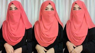 Daily Niqab  Tutorial 2024 | Cute And Simple Hijab Styles With Niqab | Scarf Styles For Schools |