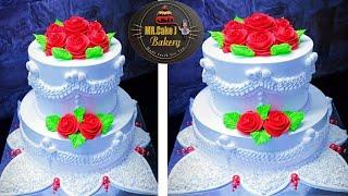 Fresh Cream Flowers Cake Decoration Idea | Two Tier Cake Recipe in India #Mrcakej