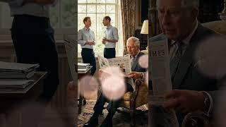 prince Charles reading newspaper prince harry with william #britishroyalfamily #william #charles
