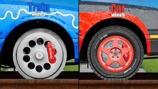 Train Wheels vs Car Wheels - Beamng drive