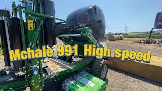 Wrapping bales with 991 high speed with the hay team. Episode 66