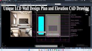 Unique LCD Wall Design Plan and Elevation CAD Drawing | Plan n Design/ADVANCE DESIGNER