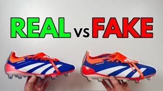 REAL VS FAKE! ADIDAS PREDATOR ELITE FT BLUE FOOTBALL BOOT COMPARISON! (CLEATS)