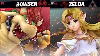 Super Smash Bros. Ultimate - Quick 1vs1 with CPU9 (Bowser - Zelda)