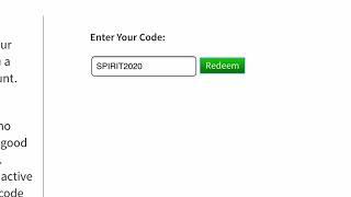 new roblox promo code use code SPIRIT2020