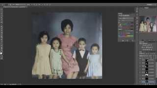 Photoshop: Colorizing a black & white photo taken in 1960s tutorial how to