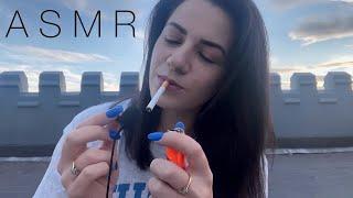 ASMR | 5 Min Smoke & Chill  (Smoking, Mic Blowing & Whispering)