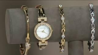 Anne Klein Crystal Bangle Watch and Bracelet Set on QVC