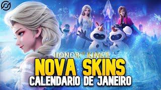 CALENDARIO DE JANEIRO: NOVA COLLAB FROZEN, NOVAS SKINS E EVENTOS! NOVIDADES CHEGANDO HONOR OF KINGS