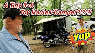 Unbelievable 5×8 Cargo Trailer Conversion Camper/Toy Hauler. You Gotta See This!!!!