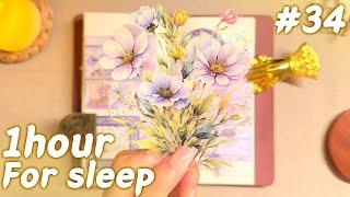 ASMR 1hour journaling scrapbooking Collage for comfortable sleep #34 / Stationery / relaxing sound