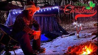 Spending CHRISTMAS Alone in the Woods  Doing some Winter Bushcraft Camping!! *Holiday Special*