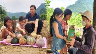 Single mother - journey to harvest pumpkins to sell. Cook delicious food