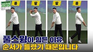 Full swing, revealing the solution to the golf swing motion. A must-watch!