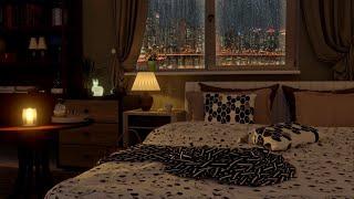 Cozy Bedroom - Rain Sounds | Rain on Window Sounds 8 Hours