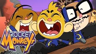 Rocket Monkeys | THREE WILD & CRAZY MONKEYS - OKAY BABY YAY | Cartoons For Kids