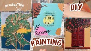 Easy Acrylic Painting Ideas for Beginners|| DIY textured wall art|| Boho Painting|| Canvas painting