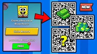 NEW! SPONGEBOB  FREE GIFTS QR CODE!  BRAWL STARS NEW UPDATE