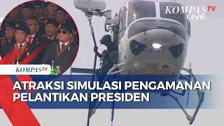 Jokowi dan Prabowo Saksikan Atraksi Pasukan Khusus Polri Dalam Simulasi Pengamanan Pelantikan